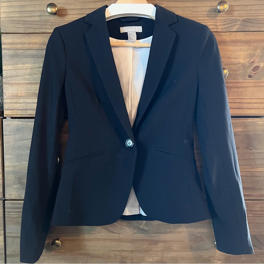 H&M Classic Black Suit Blazer S/4